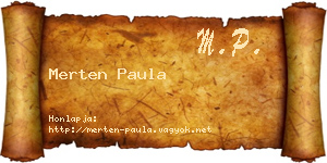 Merten Paula névjegykártya